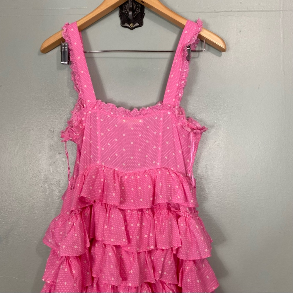 Loveshackfancy Idra Dress Ruffle Maxi Polka Dot Pink Sleeveless‎ - Picture 7 of 8